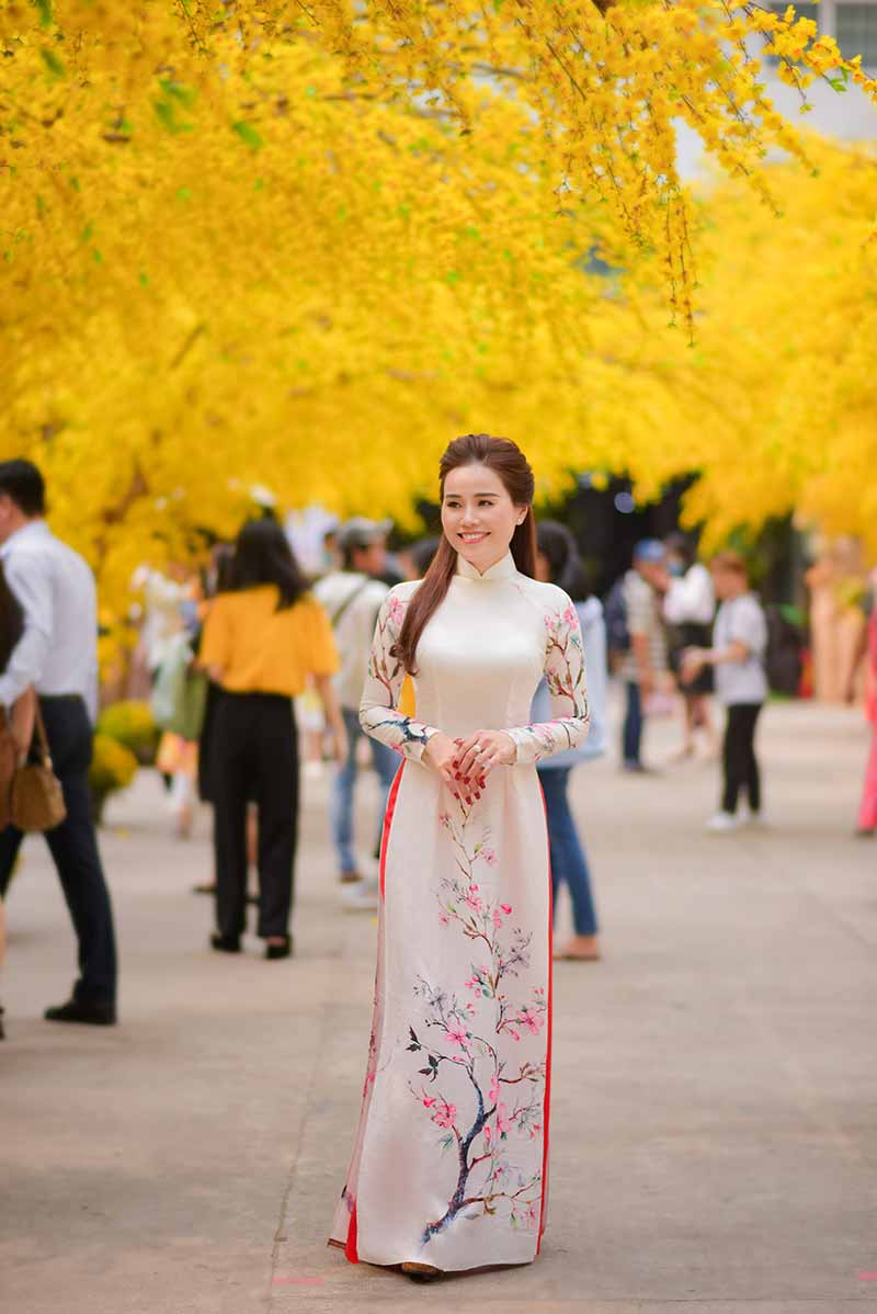 họa tiết của áo dài truyền thống